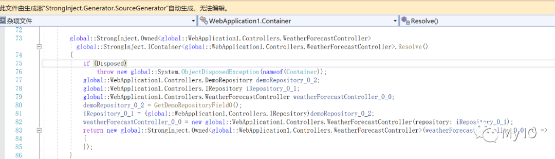 ASP.NET Core使用编译时依赖关系注入(DI)