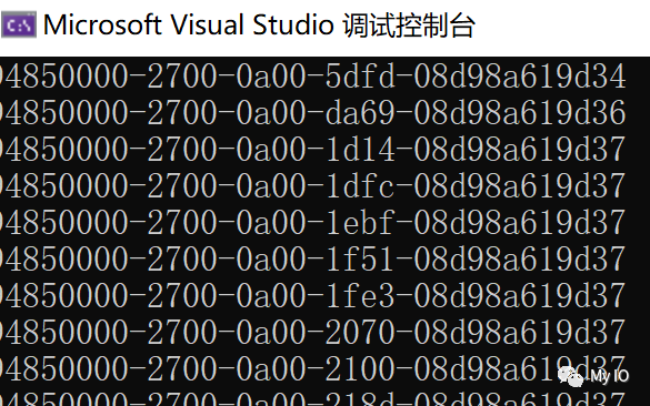 使用C#快速生成顺序GUID