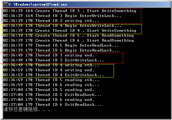 C#读写锁ReaderWriterLockSlim的使用过程