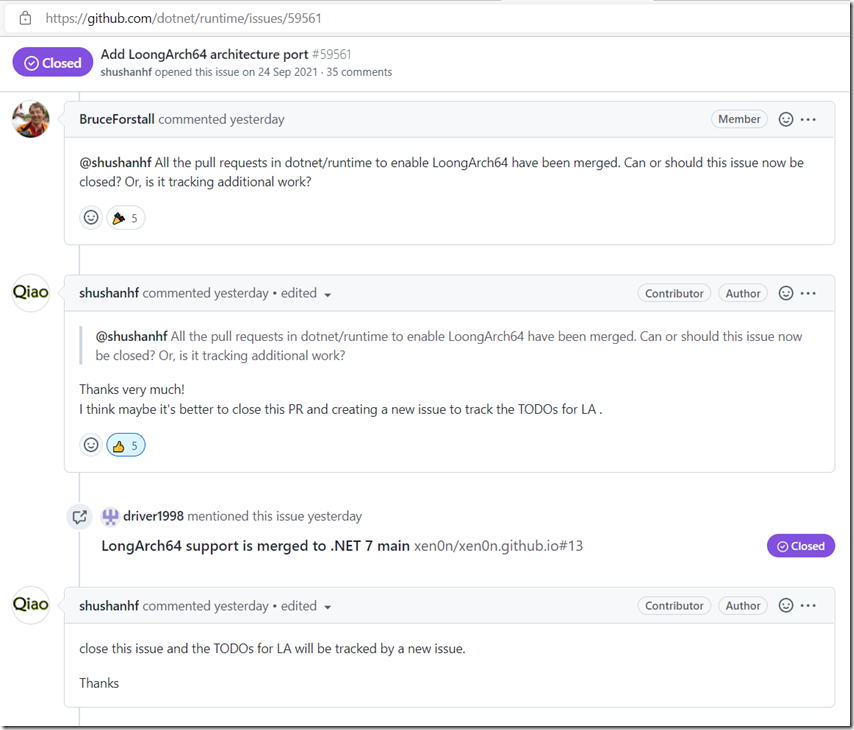 .NET LoongArch64 正式合并进入.NET