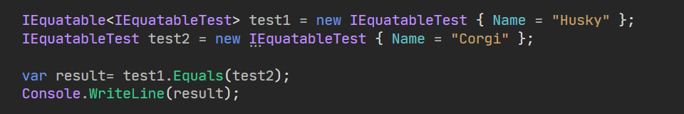 C#内建接口：IEquatable泛型