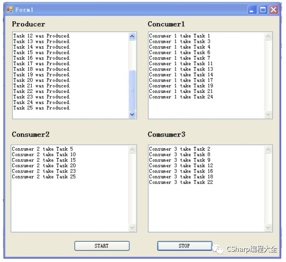 C# Producer Consumer （生产者消费者模式）demo