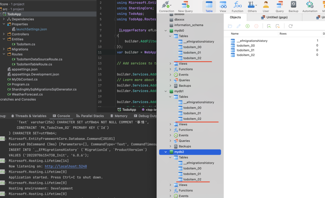 .Net下极限生产力之efcore分表分库全自动化迁移CodeFirst