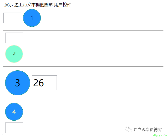 WPF 用户控件分享之边上带输入框的圆圈