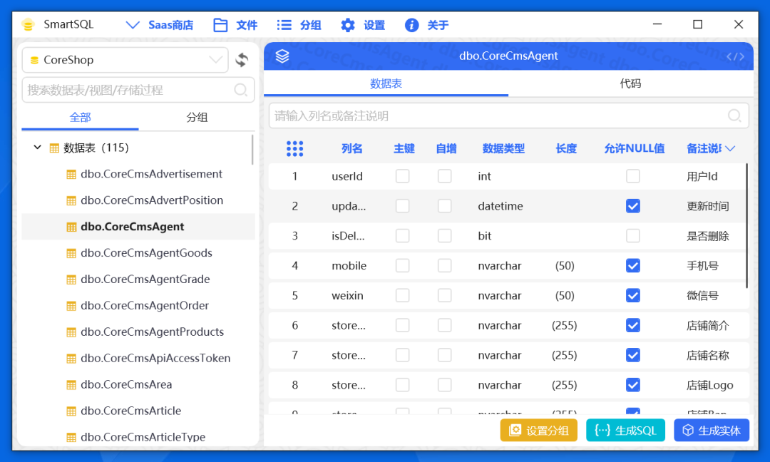 .NET 一款开源方便、快捷的数据库文档查询、生成工具SmartSQL