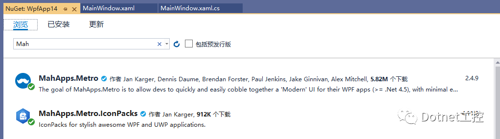 C#WPF中使用MahApps.Metro.IconPacks提供的图标