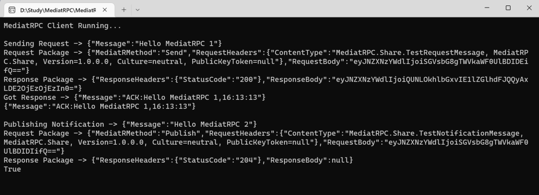 MediatRPC - 基于MediatR和Quic通讯实现的RPC框架，比GRPC更简洁更低耦合