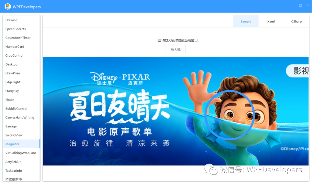WPF 自定义放大镜控件