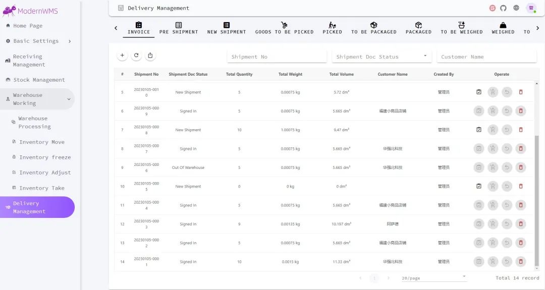 .NET 7+ Vue 3 + EF Core 框架简洁功能完整的WMS系统