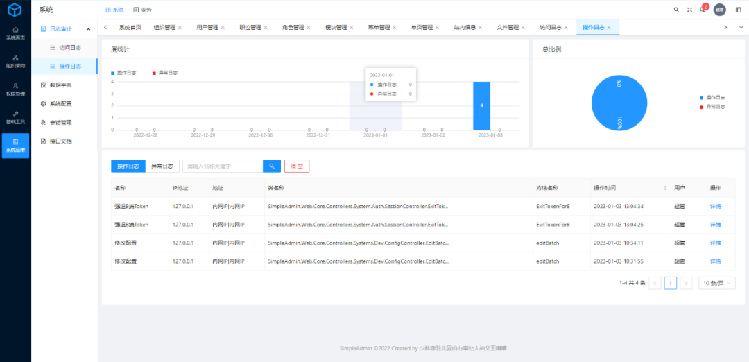 一个.NET开发的小而美的通用业务型后台管理系统SimpleAdmin