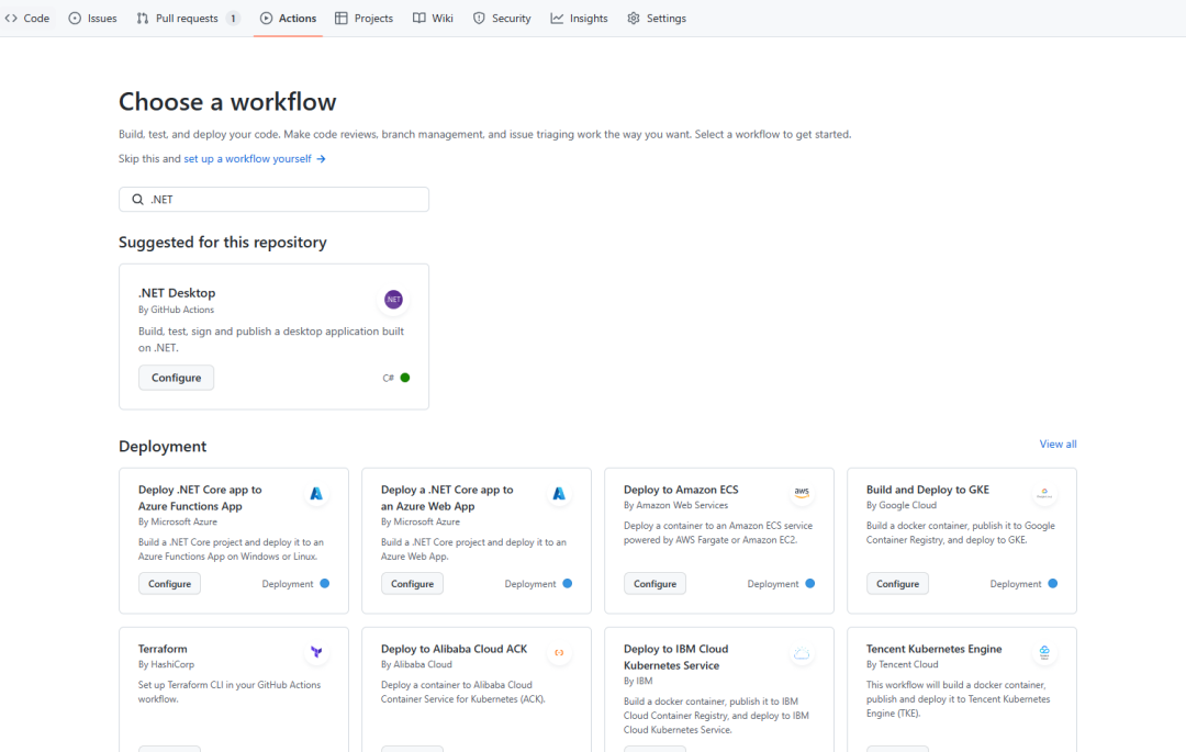 .NET Github Actions 入门
