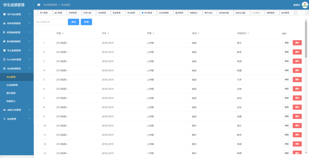 基于.NetCore+Element开源的前后端分离学生管理系统