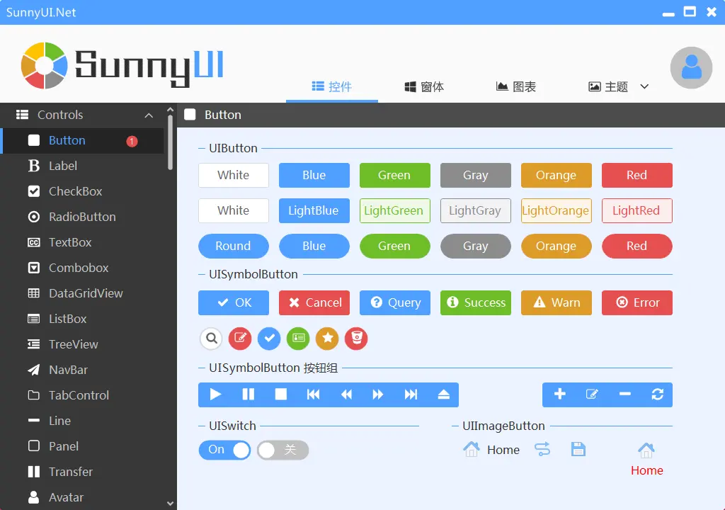 null 基于.Net 4.0+、.Net 6 的WinForm 开源控件库SunnyUI.Net