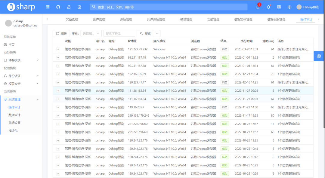 一个基于.NetStandard2.x 开发的一个.NetCore 快速开发框架OSharp