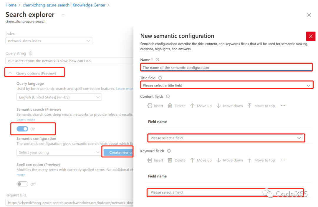 使用Azure Semantic search (语义搜索) 对私有知识库进行索引和搜索