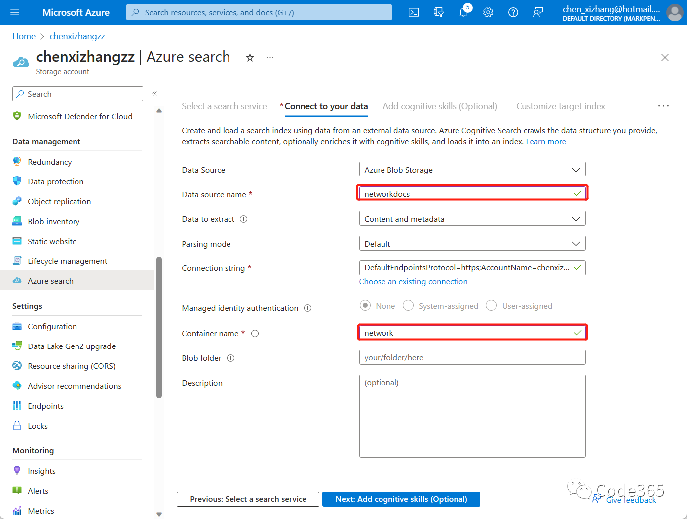 使用Azure Semantic search (语义搜索) 对私有知识库进行索引和搜索