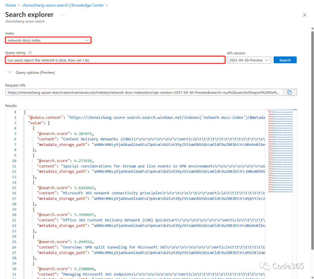 使用Azure Semantic search (语义搜索) 对私有知识库进行索引和搜索