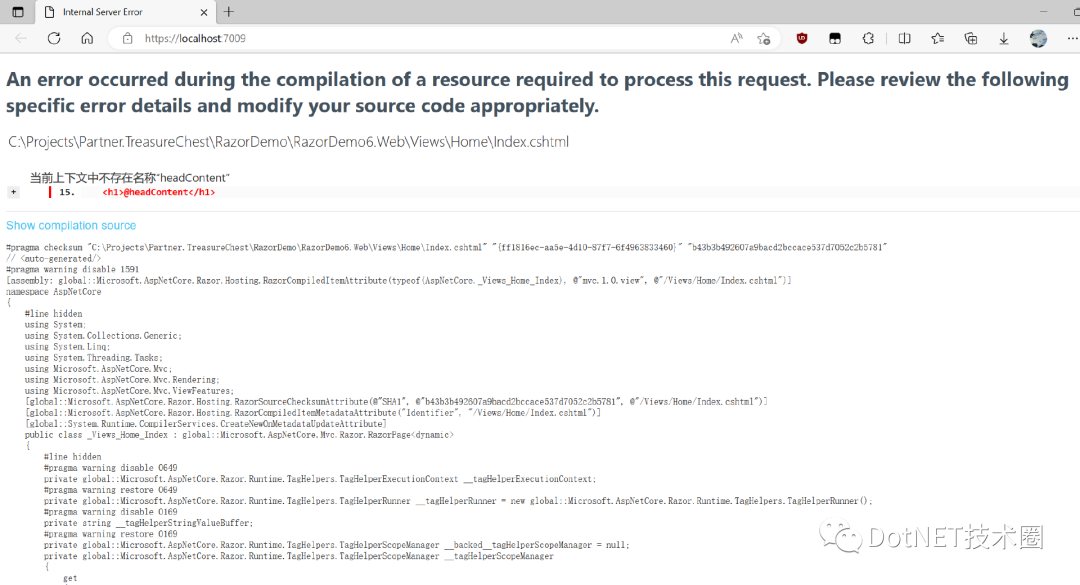 .Net 472&6.0 Razor编译时的小差异