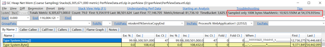 PerfView 洞察 C#托管堆内存
