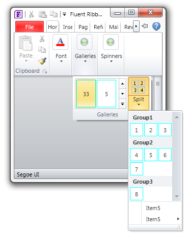 一个类似Office用户界面的WPF库Fluent.Ribbon