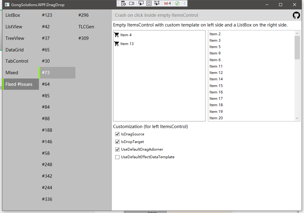 一个可拖拉实现列表排序的WPF开源控件gong-wpf-dragdrop