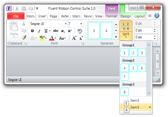 一个类似Office用户界面的WPF库Fluent.Ribbon