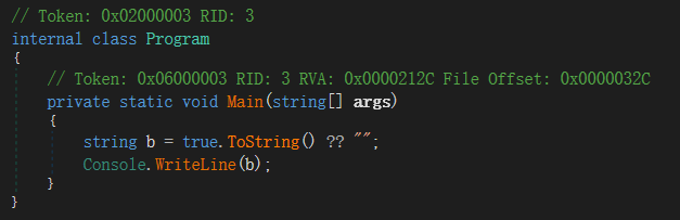 NET问答: 为什么 null + true = string 呢？