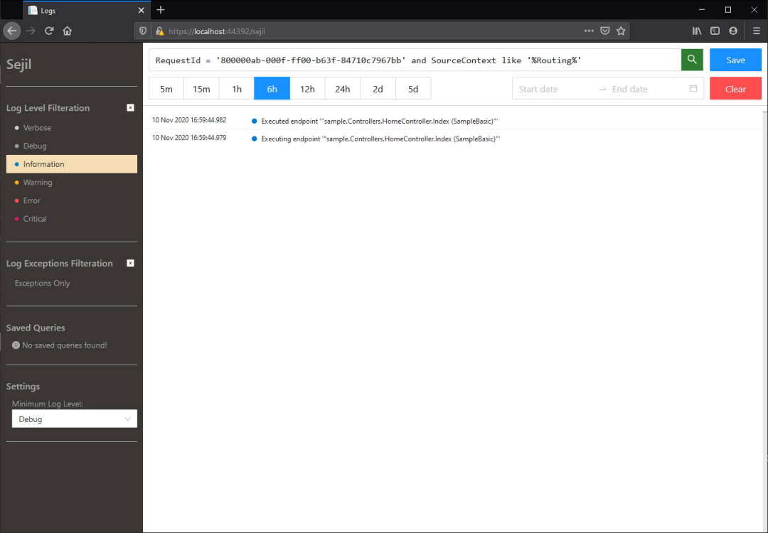 null Sejil - 开箱即用的 .NET 日志管理组件
