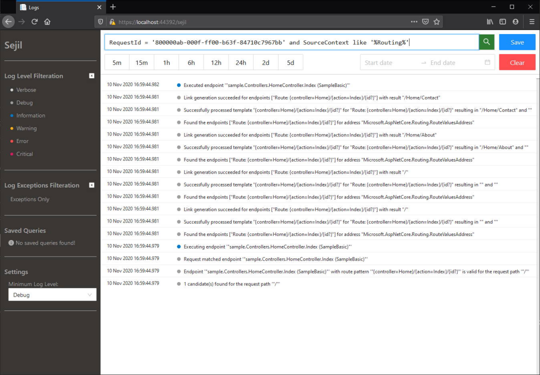 null Sejil - 开箱即用的 .NET 日志管理组件